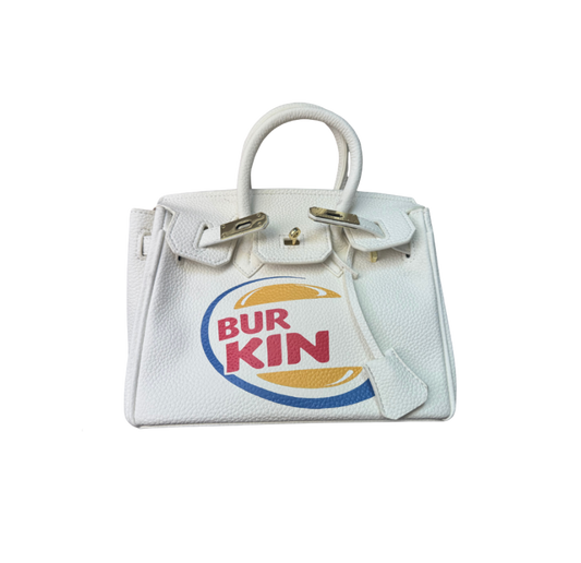Seth Fountain White Faux “Burkin” Bag