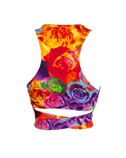 Versace Floral Medusa Logo Wrap Top