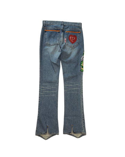 Voyage Passion Sequin Beaded Virgin Mary Jeans