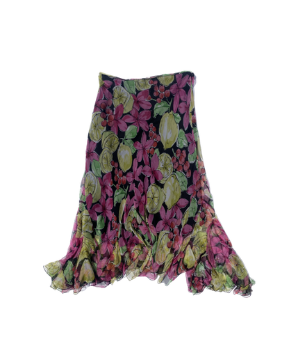 Blumarine Flowy Lemon Floral Skirt