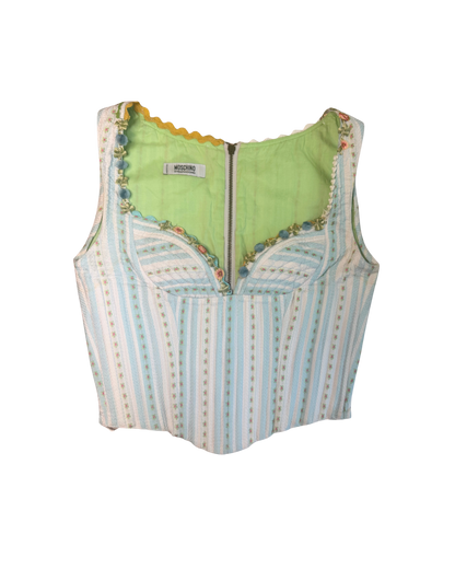 Moschino Cheap & Chic Embroidered Corset Top