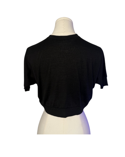 Dolce & Gabbana Black Cropped Short Sleeve Cardigan