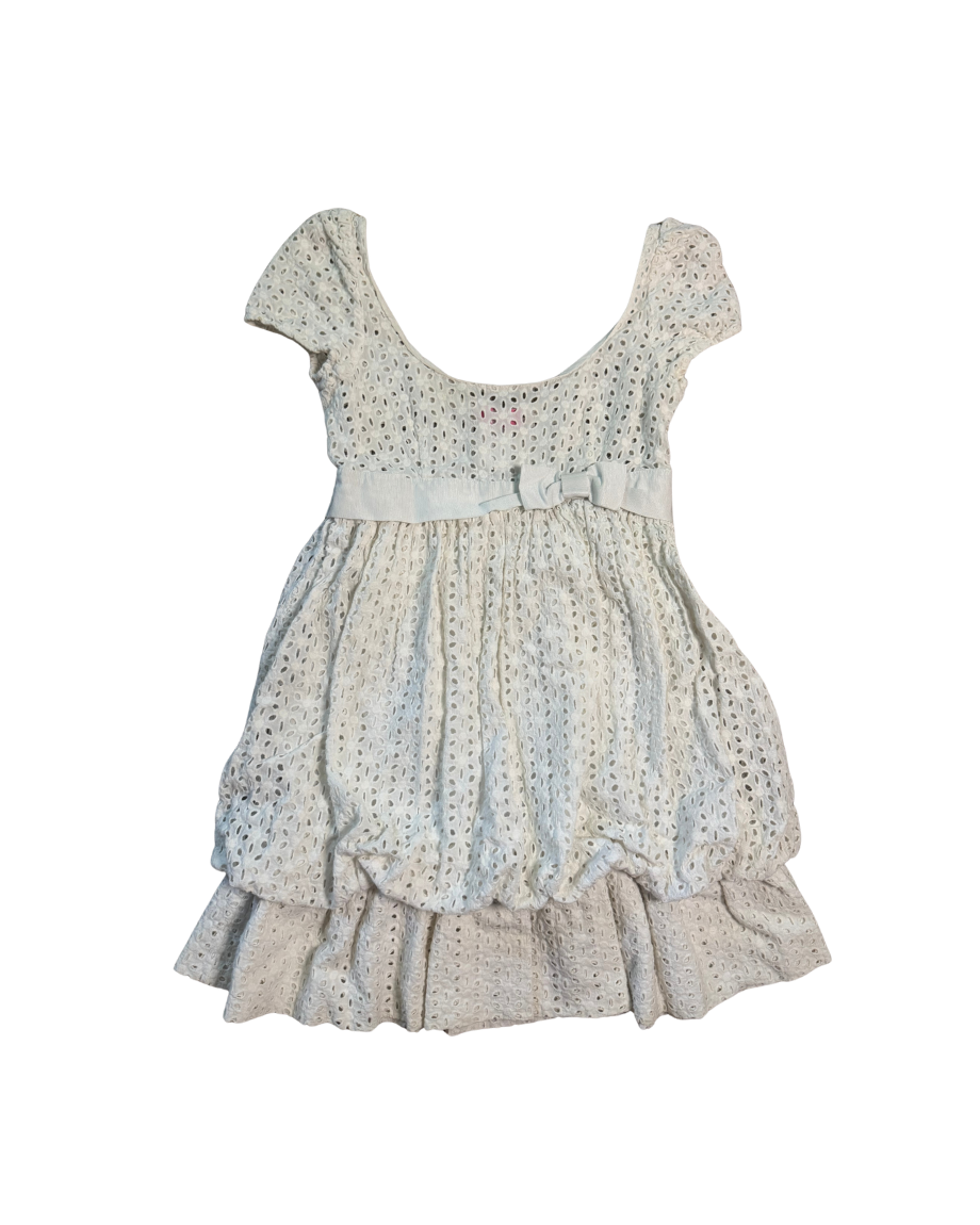 Blugirl White Eyelet Mini Babydoll Dress