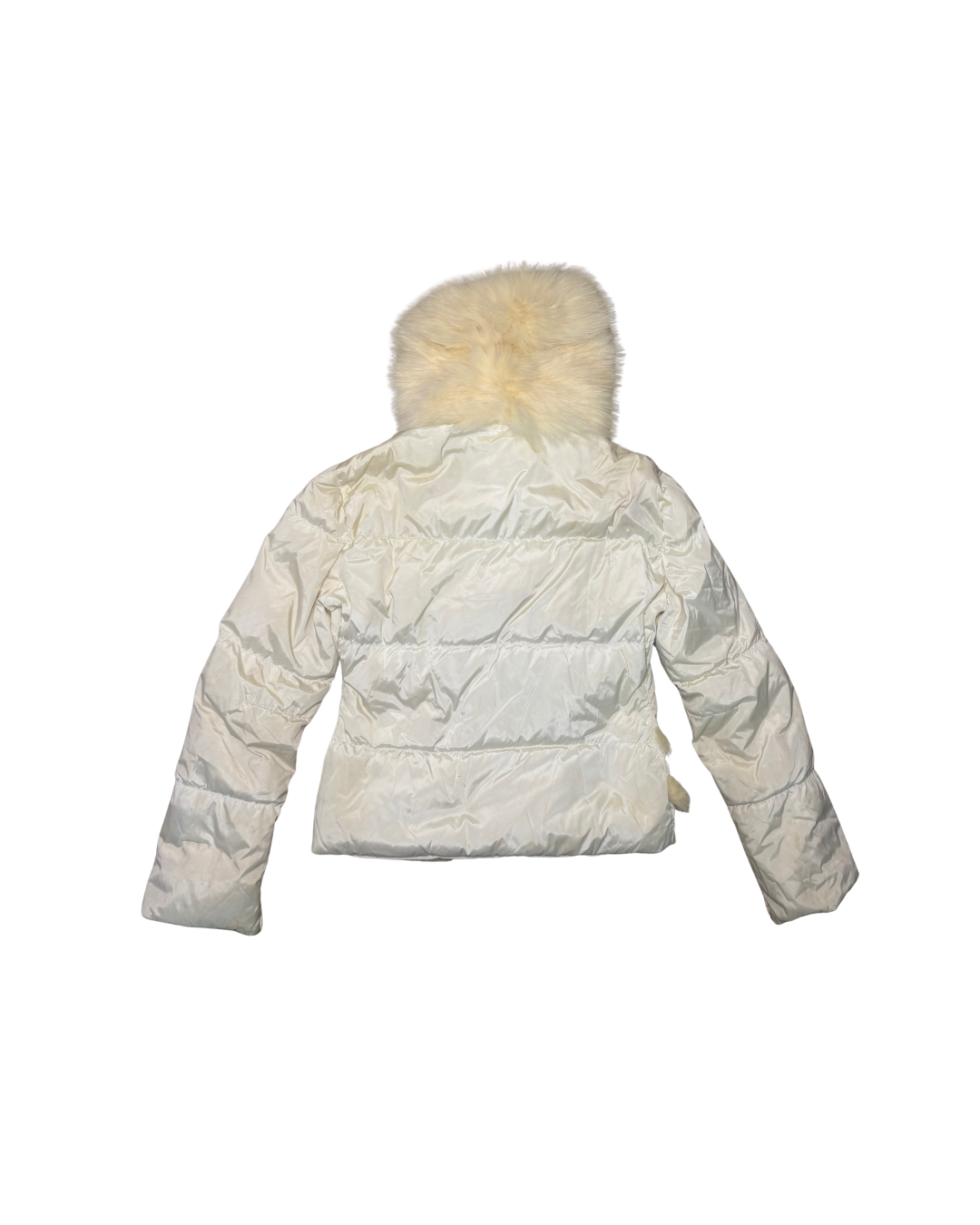 Roberto Cavalli Cream Fur Puffer Coat