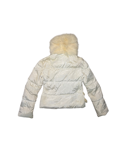 Roberto Cavalli Cream Fur Puffer Coat