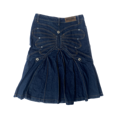 Moschino Jeans Denim Butterfly Trumpet Skirt