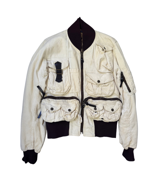 Dolce & Gabbana Rabbit Fur Lined Corduroy Cargo Jacket