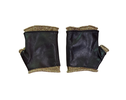 Dsquared² Brown & Gold Fingerless Gloves