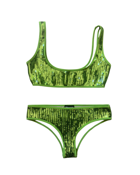 Dsquared² Green Sequin Bikini