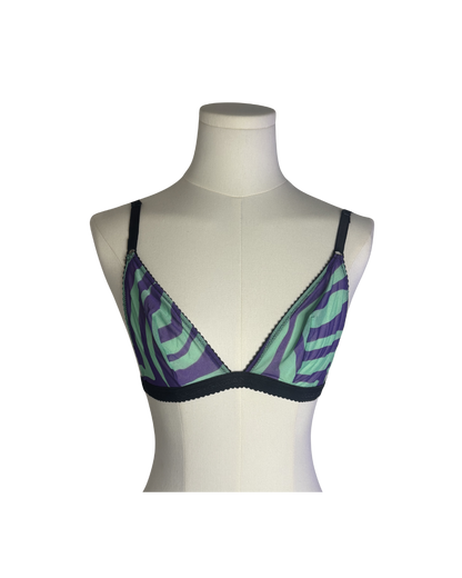 Dolce & Gabbana Mesh Purple/Green Zebra Bra