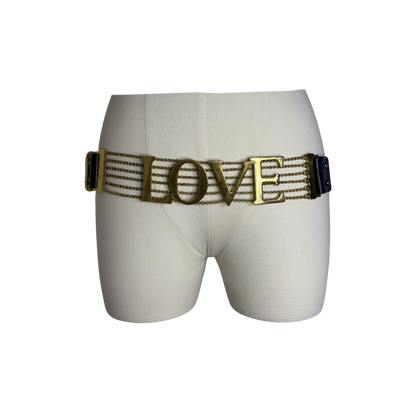 Dolce & Gabbana Black Leather Gold “Love” Belt