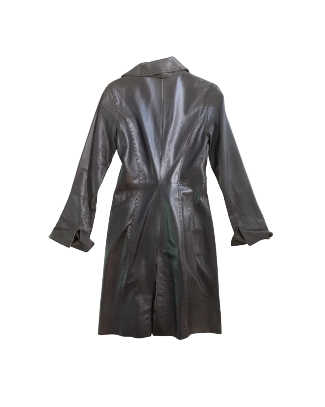 Guess Brown Leather Trench Coat