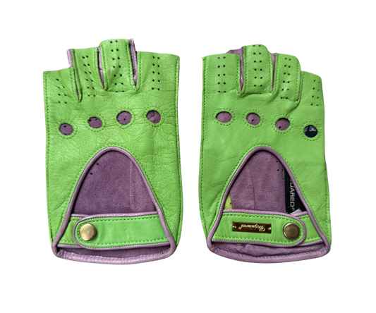 Dsquared² Purple & Green Fingerless Gloves