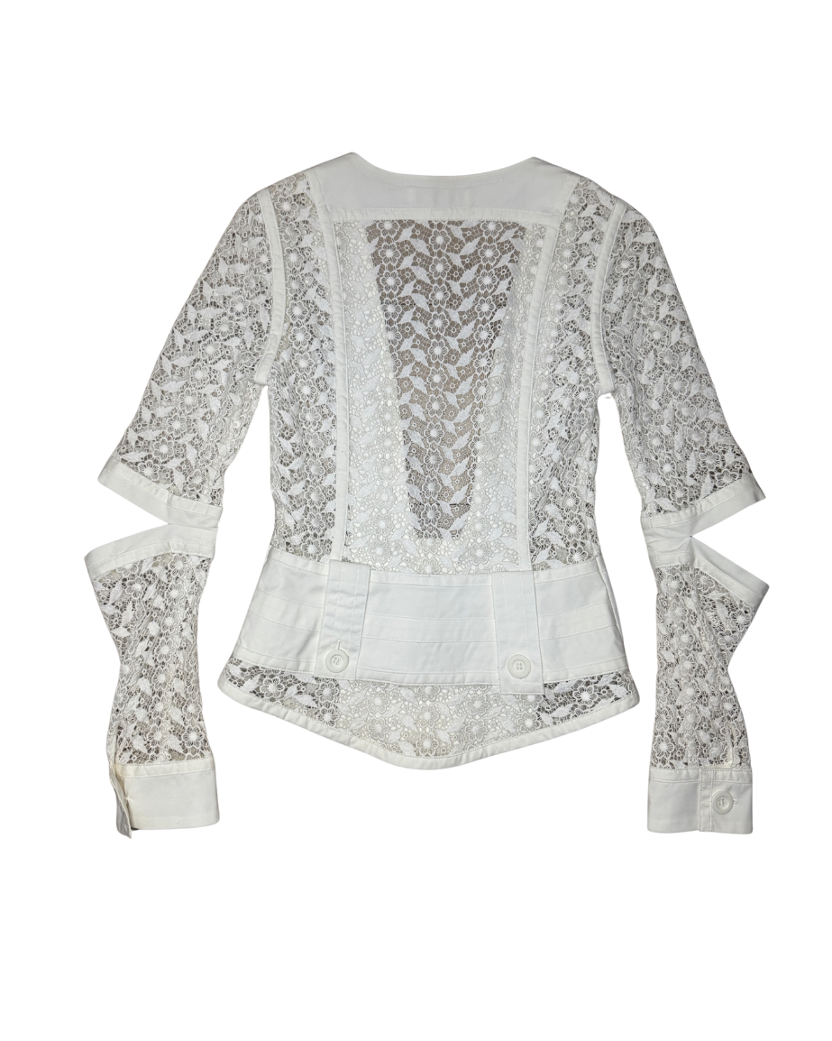 Chloé White Lace Cutout Jacket