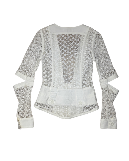 Chloé White Lace Cutout Jacket