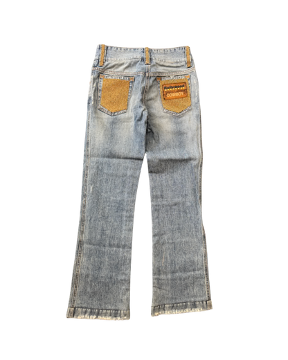 Dolce & Gabbana Denim Gold Rhinestone Jeans