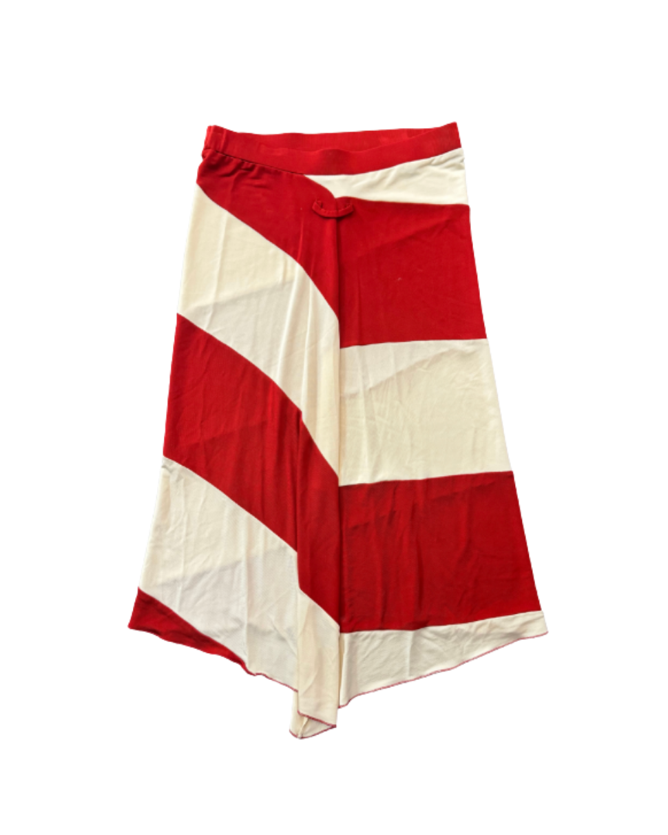 Jean Paul Gaultier Soleil Red Striped Skirt