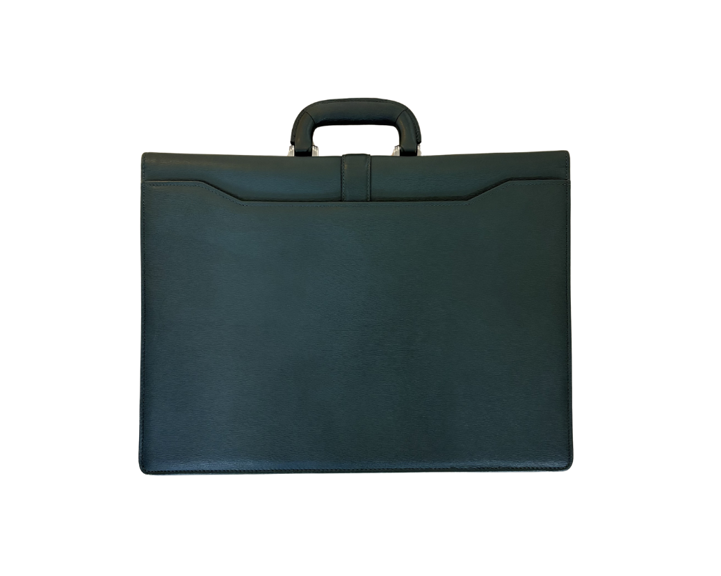 Moschino Green Leather Briefcase