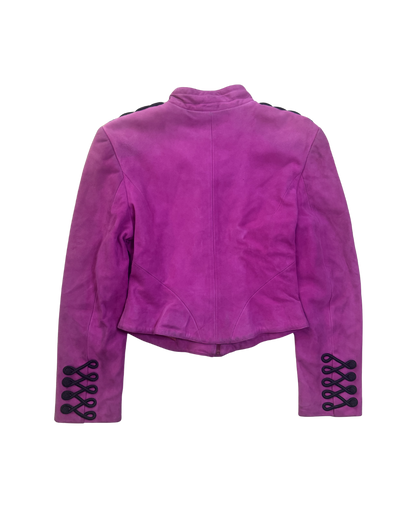 Jean Claude Jitrois Pink Lamb Leather Military Style Jacket