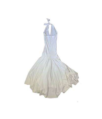 Callaghan by Romeo Gigli White Drop Waist Halter Dress