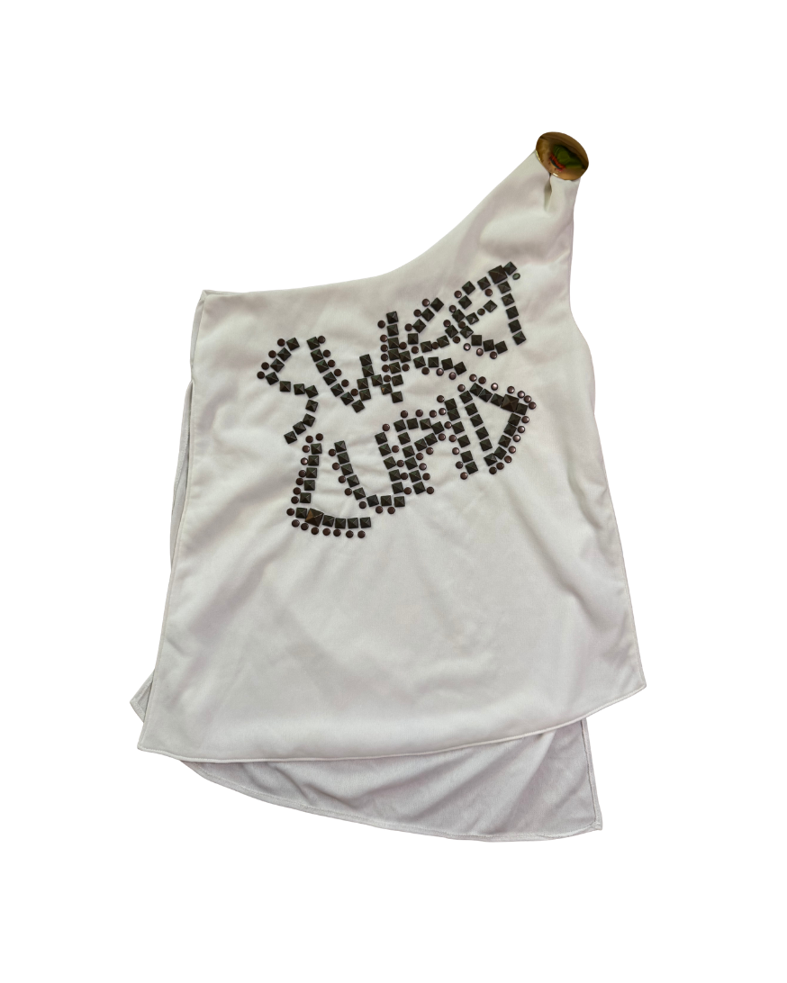 Dolce & Gabbana “Sweet Cupid” Studded One Shoulder Top