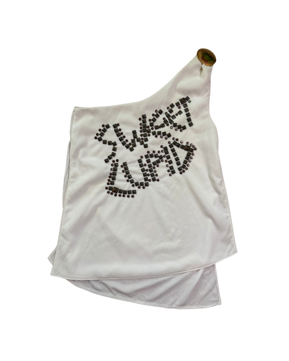 Dolce & Gabbana “Sweet Cupid” Studded One Shoulder Top