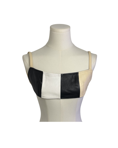 Moschino Jeans Color Block Leather Bra