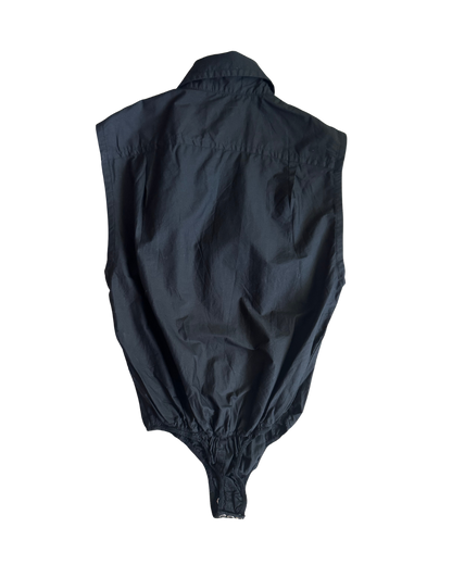 Dsquared² Asymmetrical Black Bodysuit Vest Top