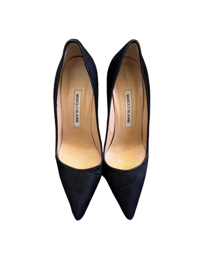 Manolo Blahnik Black Pony Hair Pumps