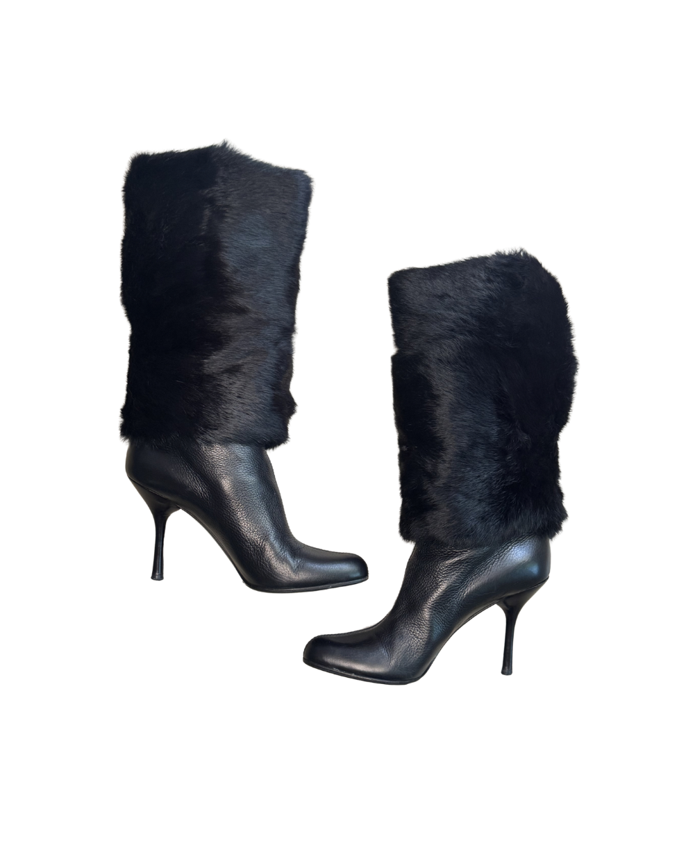 Gucci Leather & Mink Boots