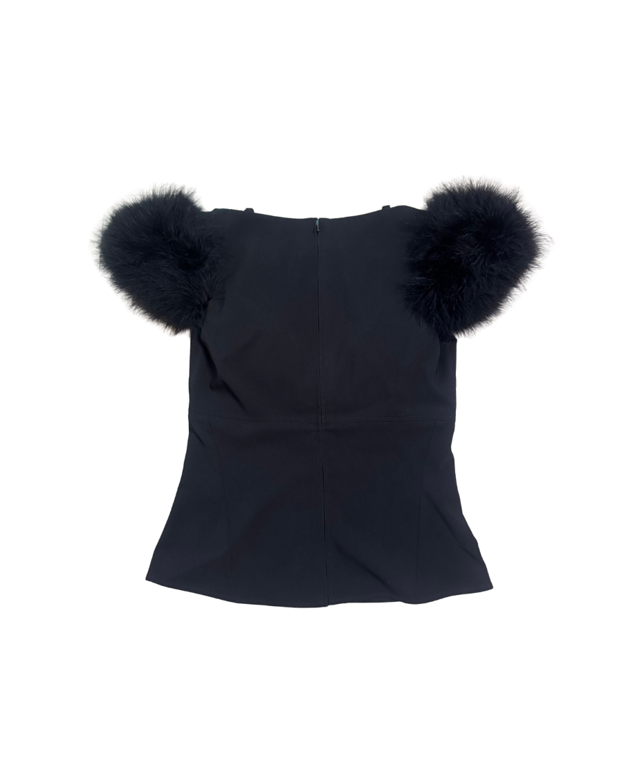 Dsquared² Black Feather Goth Top
