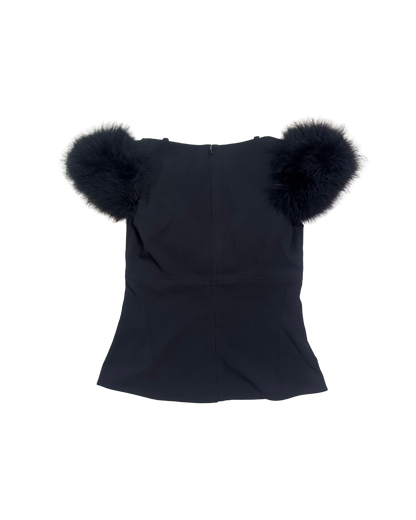 Dsquared² Black Feather Goth Top