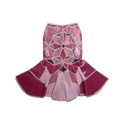 Keita Maruyama Pink Patchwork Leather Mermaid Skirt