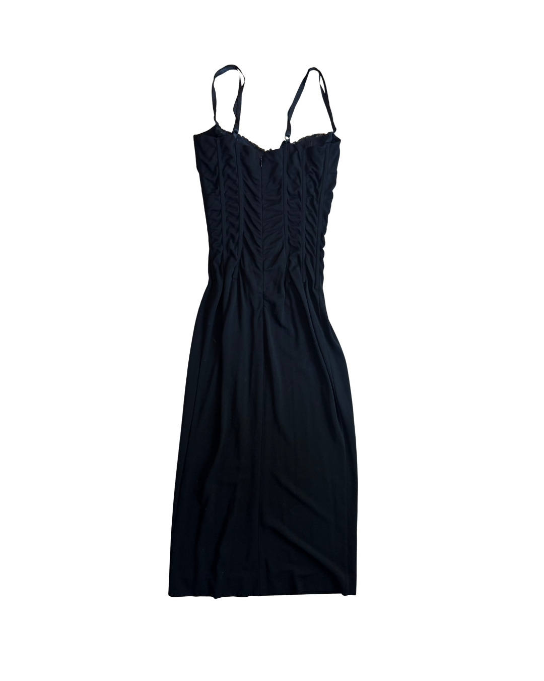 Dolce & Gabbana Black Corset Midi Dress
