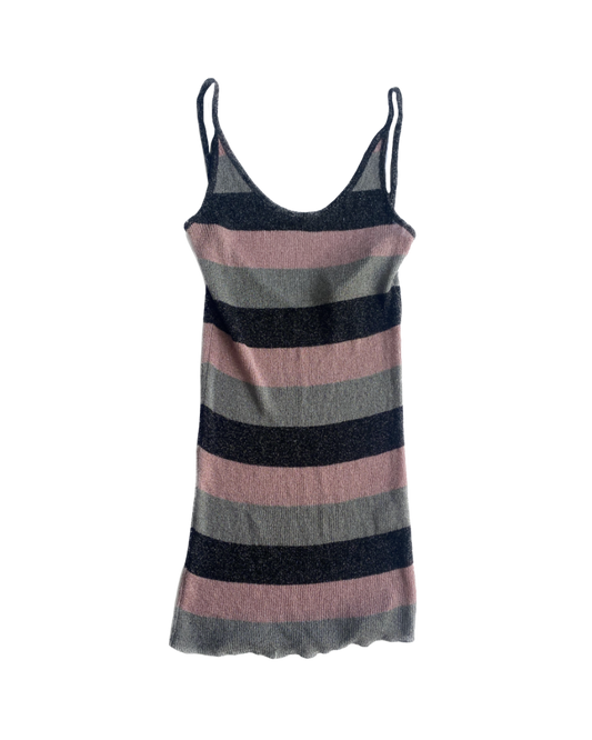 Dolce & Gabbana Glitter Striped Sheer Cami Top