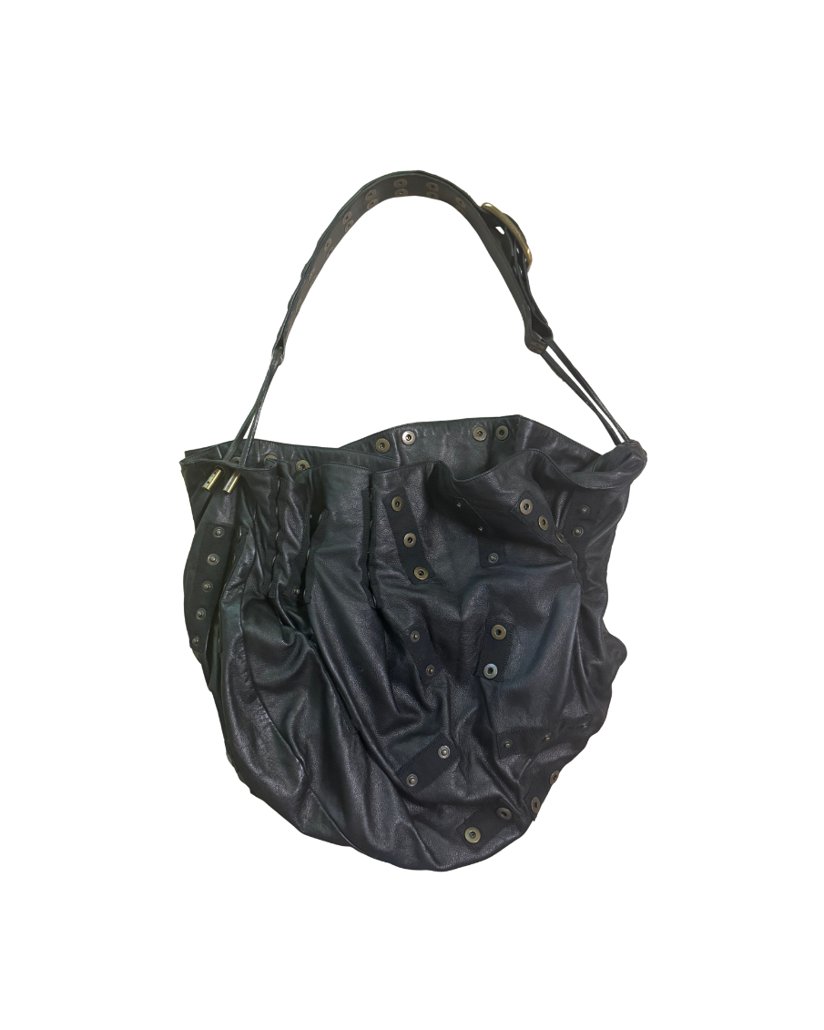 Dolce & Gabbana Black Slouchy Leather Snap Bag
