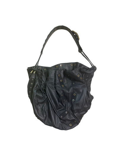 Dolce & Gabbana Black Slouchy Leather Snap Bag