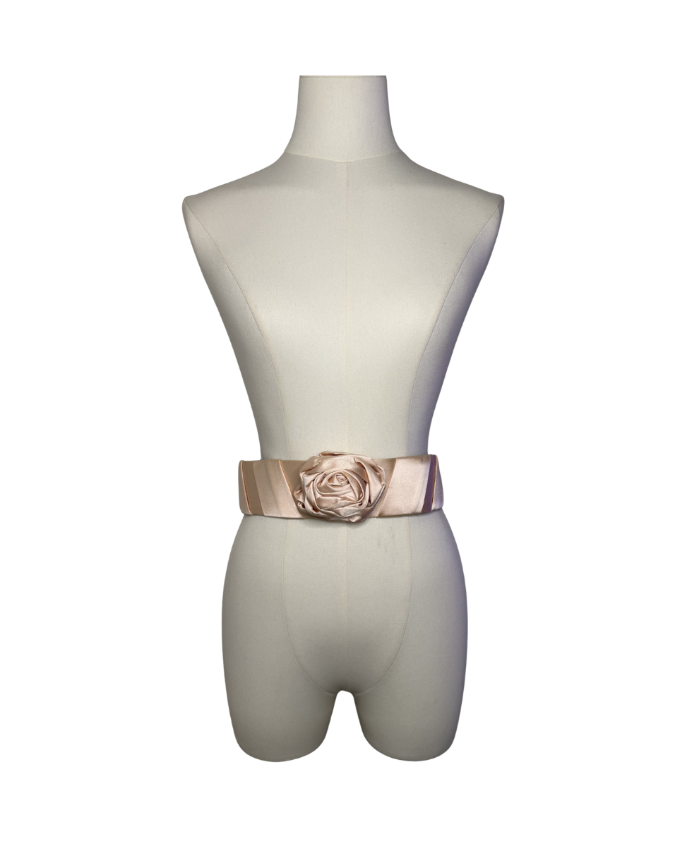 Blugirl by Blumarine Pink Satin Rosette Belt