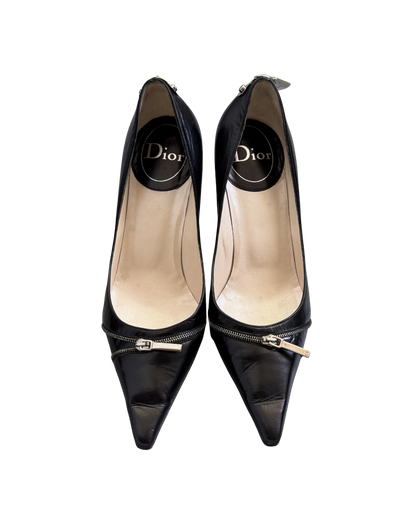 Christian Dior Black Zipper & Lock Heels