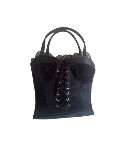 Vintage Unbranded Black Corset Bag