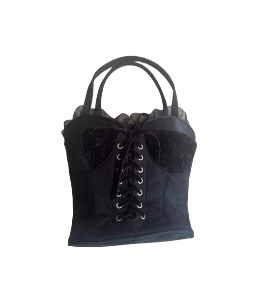 Vintage Unbranded Black Corset Bag