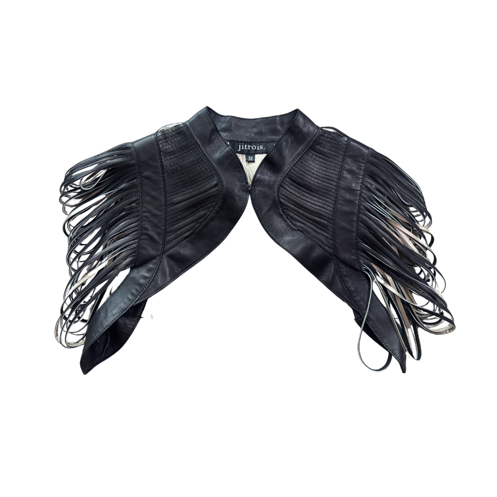 Jean Claude Jitrois Lambskin Cutout Bolero Top