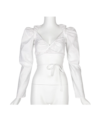Vivienne Westwood White Floral Cropped Wrap Top