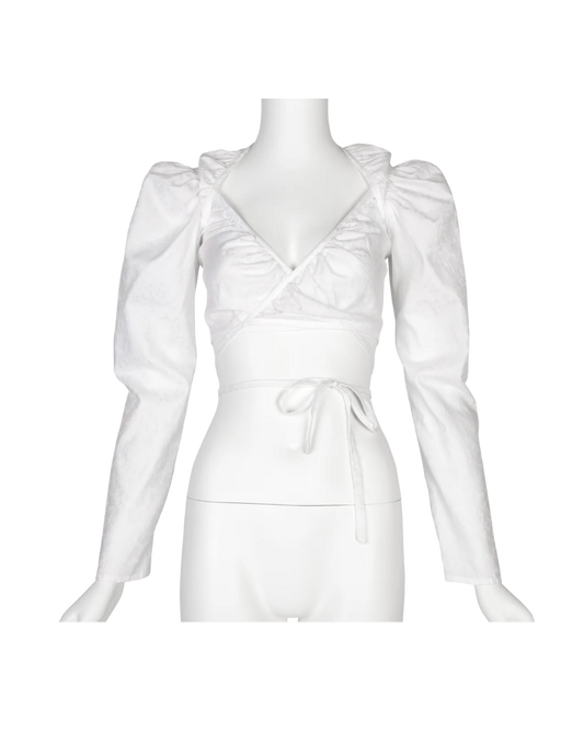 Vivienne Westwood White Floral Cropped Wrap Top