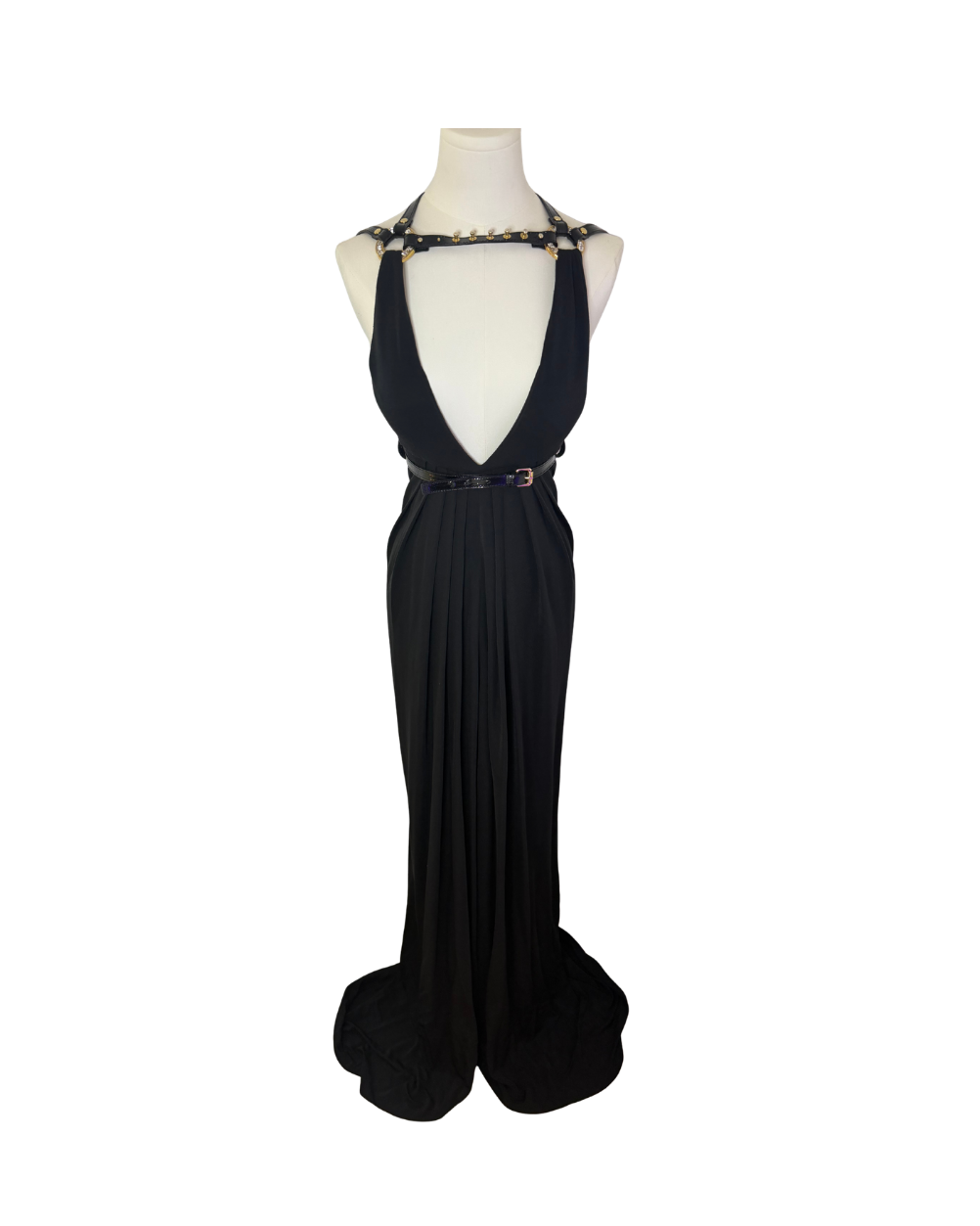 Dsquared² Leather Detailed Bondage Gown