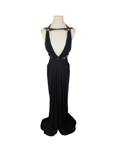 Dsquared² Leather Detailed Bondage Gown