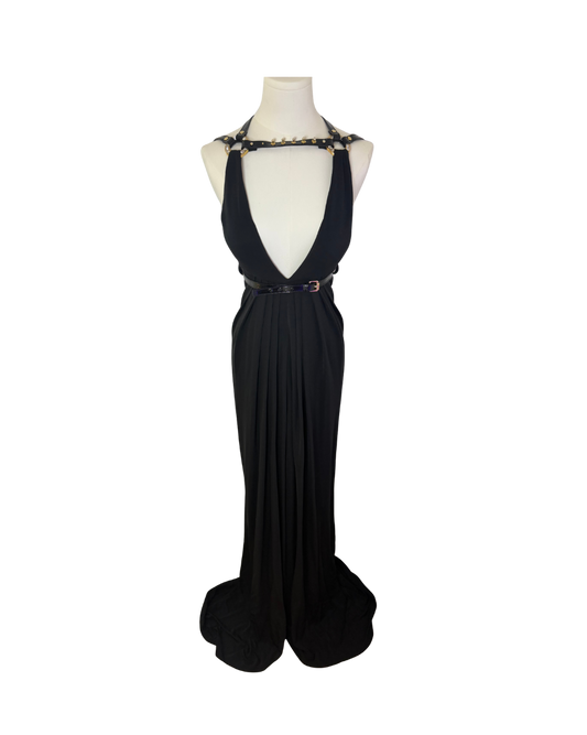 Dsquared² Leather Detailed Bondage Gown