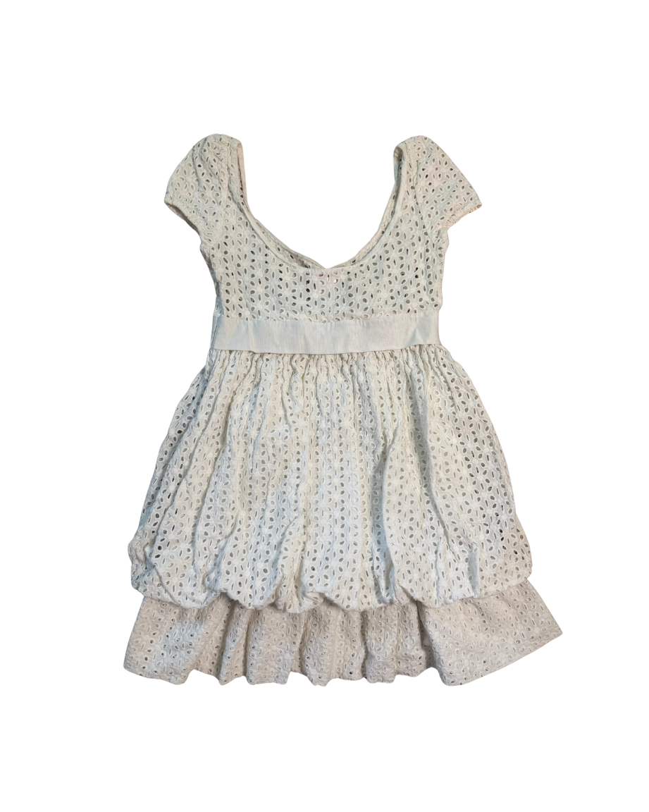 Blugirl White Eyelet Mini Babydoll Dress