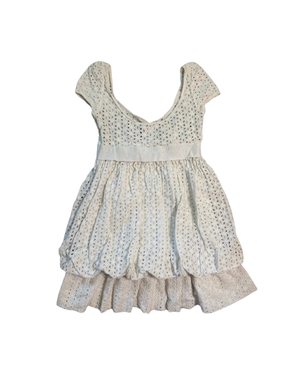 Blugirl White Eyelet Mini Babydoll Dress