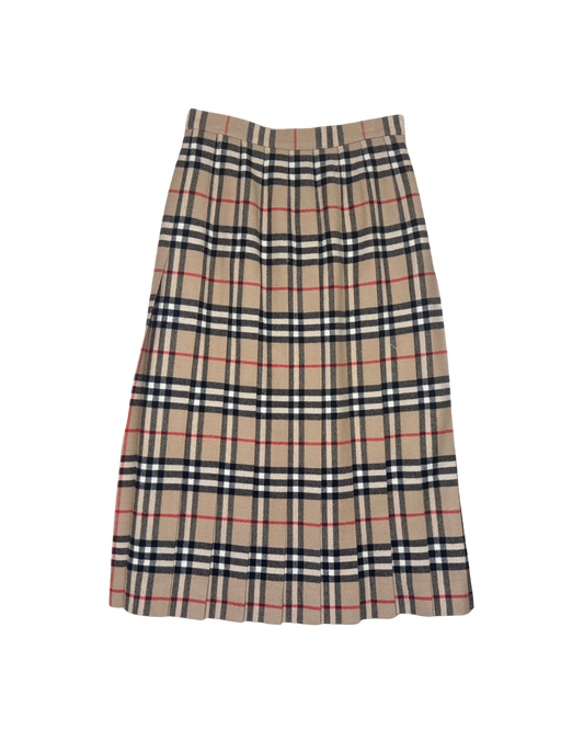 Burberry's Plaid Pleated Midi Skirt